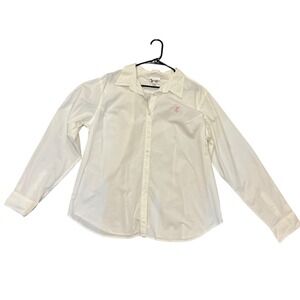 Walt Disney World Mickey Mouse White Button Down Shirt Womens XXL Long Sleeve